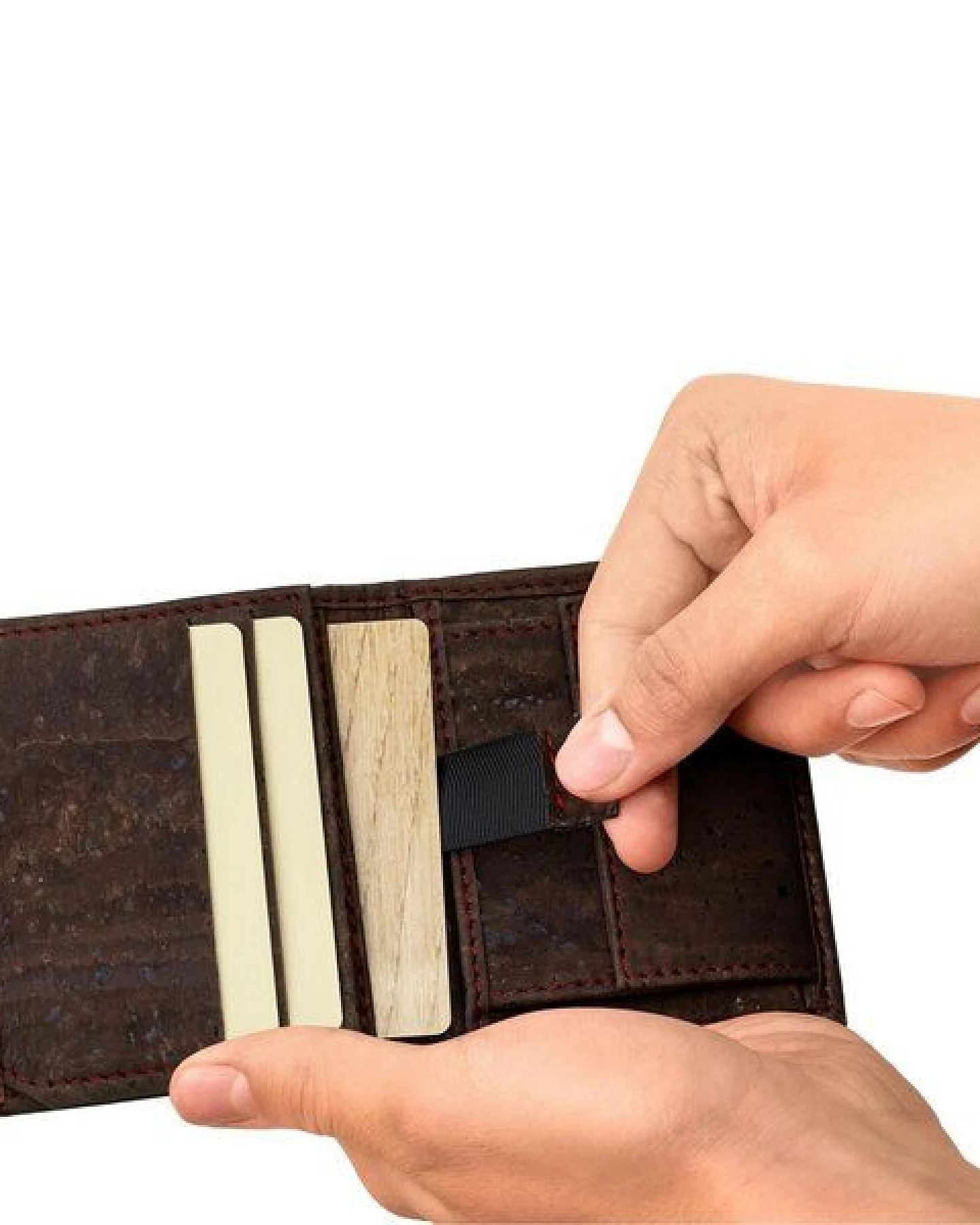 Simaru Mini Geldbörse aus Kork Geldbeutel mit RFID schutz Portemonnaie Vegan – Ansicht 2