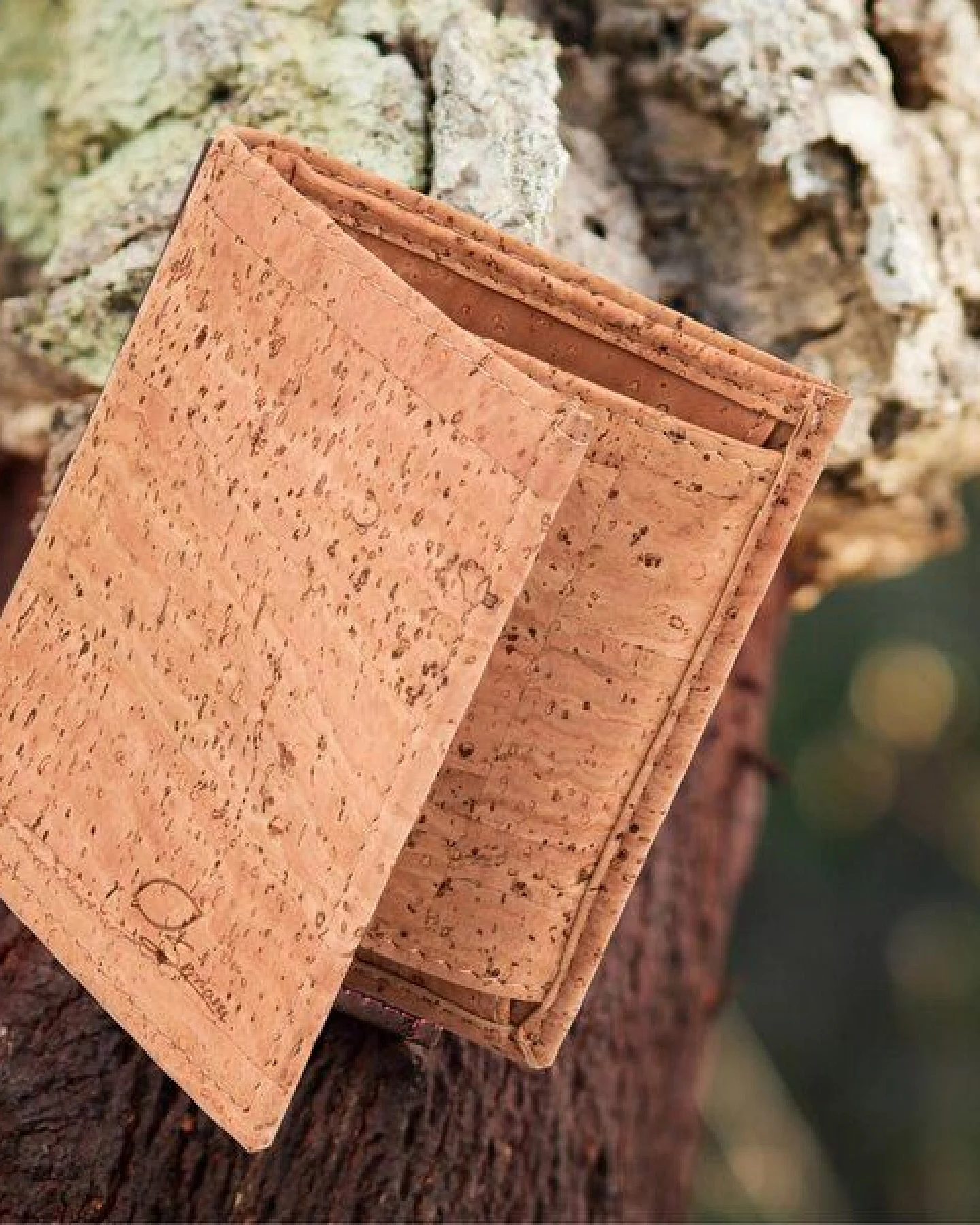Simaru Mini Geldbörse aus Kork Geldbeutel mit RFID schutz Portemonnaie Vegan – Ansicht 4
