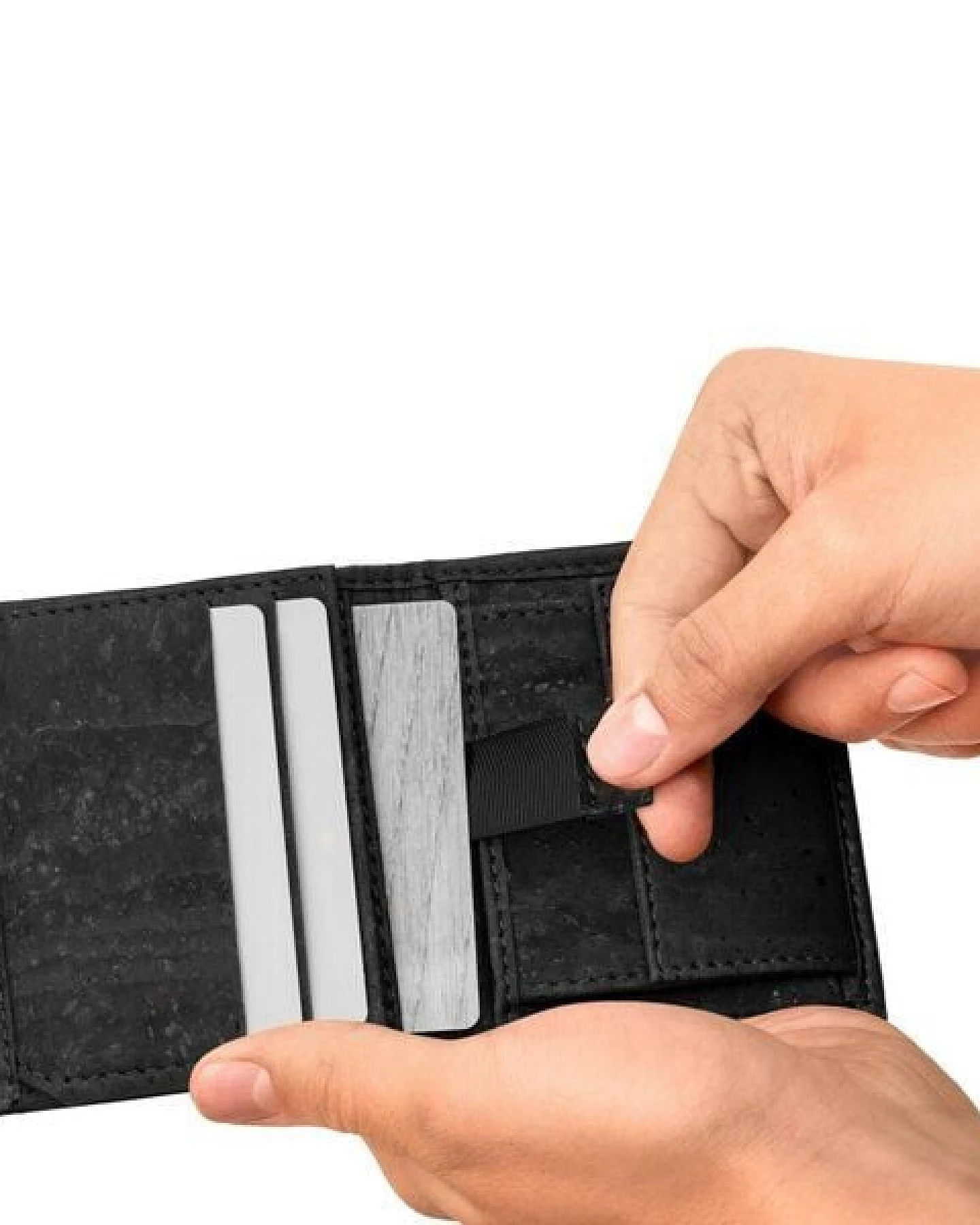 Simaru Mini Geldbörse aus Kork Geldbeutel mit RFID schutz Portemonnaie Vegan – Ansicht 2