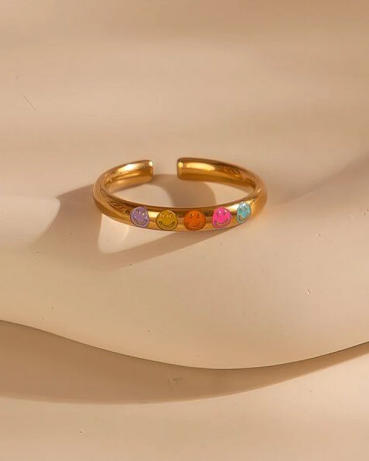 Größenverstellbarer Smiley Ring Ø17mm von Elektropulli