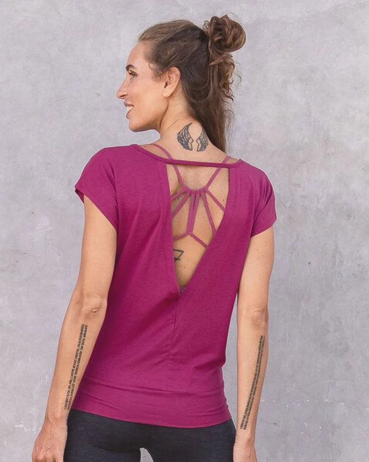 Jaya SMILLA Tencel - Damen - lockeres Shirt für Yoga und Freizeit aus Tencel-Baumwoll-Mix – Ansicht 2