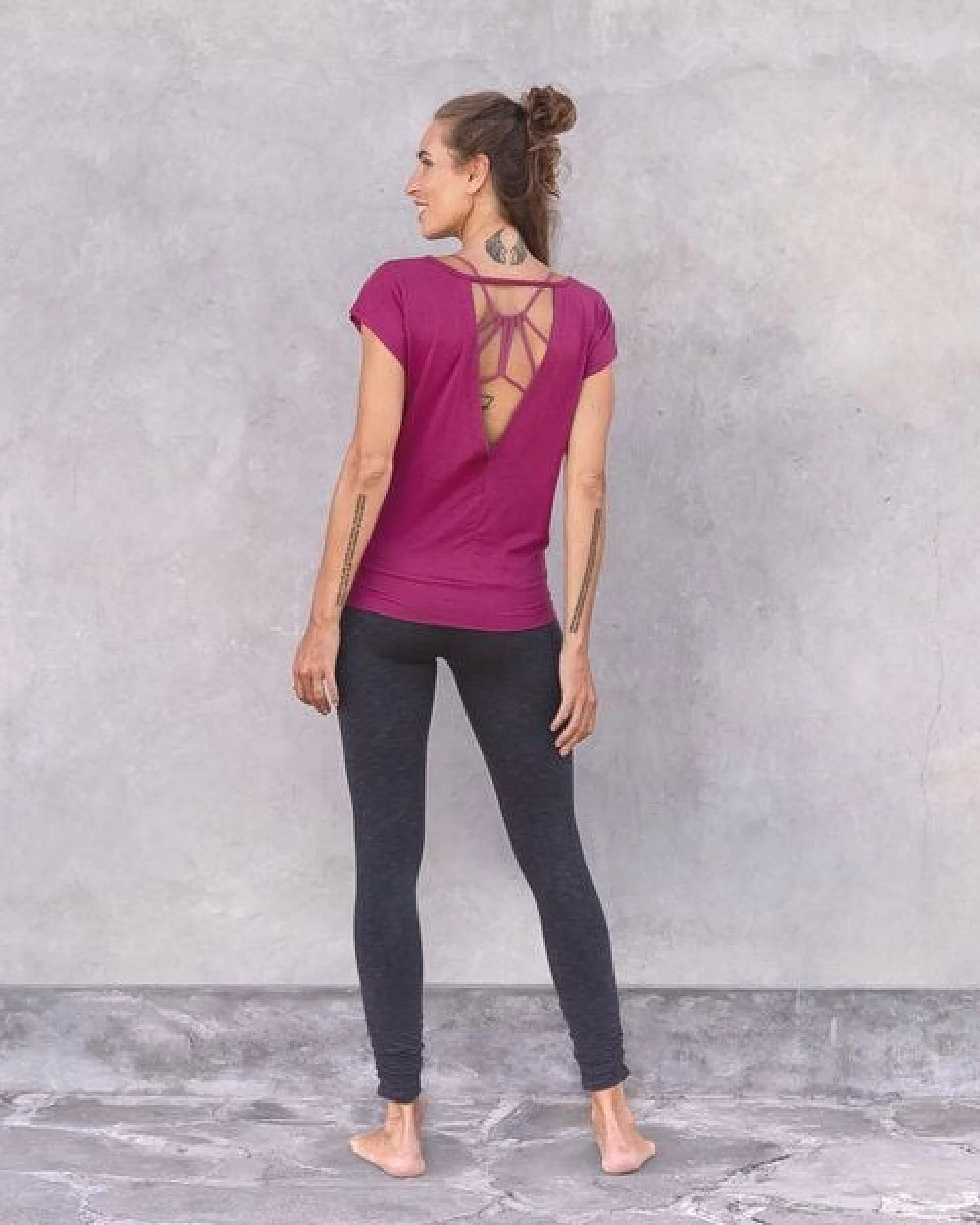 Jaya SMILLA Tencel - Damen - lockeres Shirt für Yoga und Freizeit aus Tencel-Baumwoll-Mix – Ansicht 3