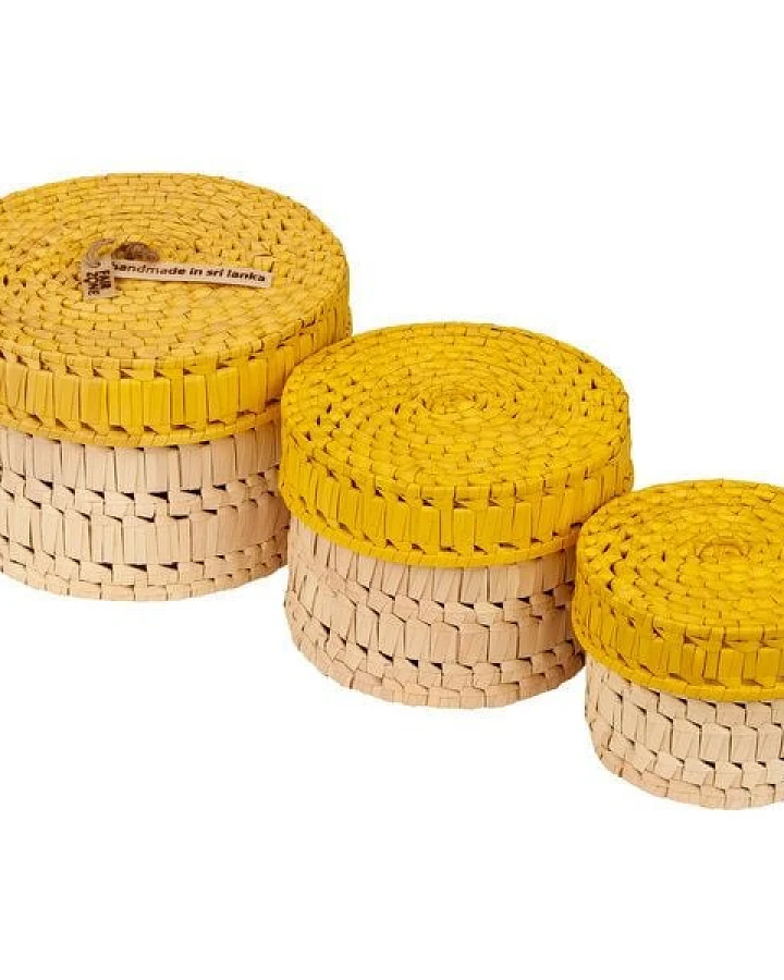 FAIR ZONE Palmyrah Korbset 3er Set, unterschiedliche Größen