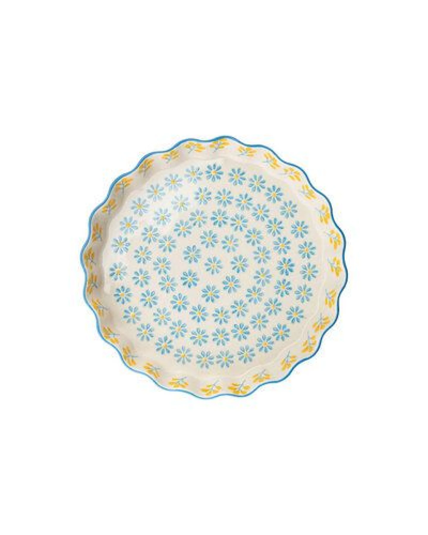 TRANQUILLO Quicheform FLORAL aus Steinzeug mit Muster 22 cm (POR566, POR672) – Ansicht 2