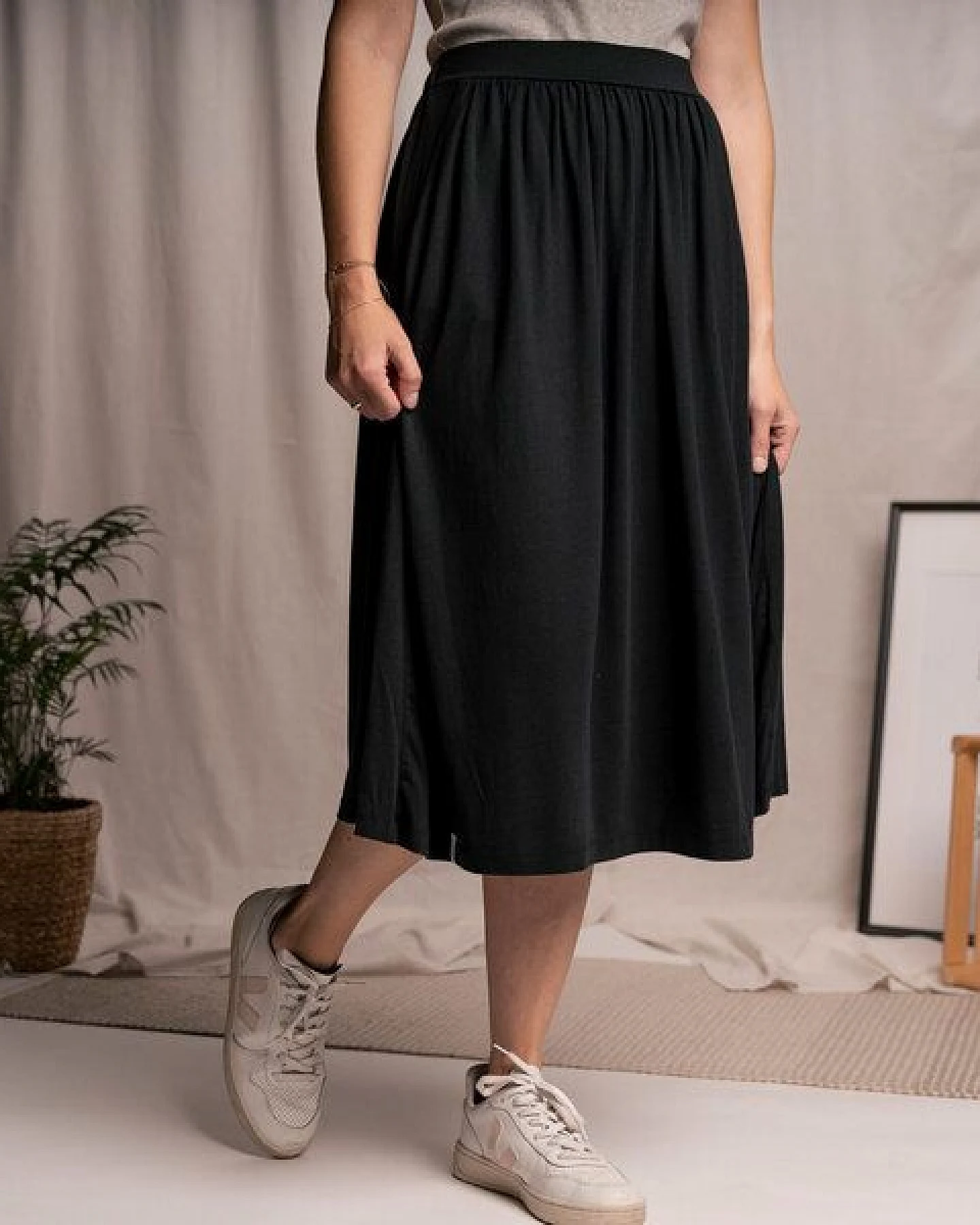 Vresh Clothing Velipa - Midi Rock mit TENCEL (TM) Lyocell – Ansicht 4