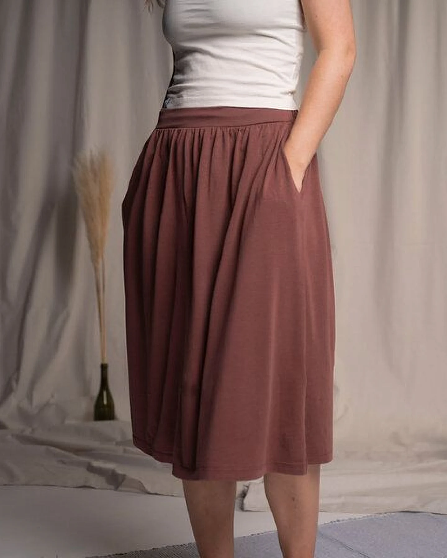 Vresh Clothing Velipa - Midi Rock mit TENCEL (TM) Lyocell – Ansicht 3