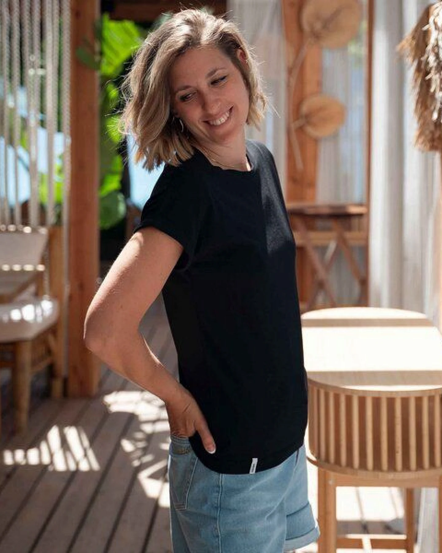 Vresh Clothing Vranziska - Kimono T-Shirt mit TENCEL (TM) Lyocell – Ansicht 4