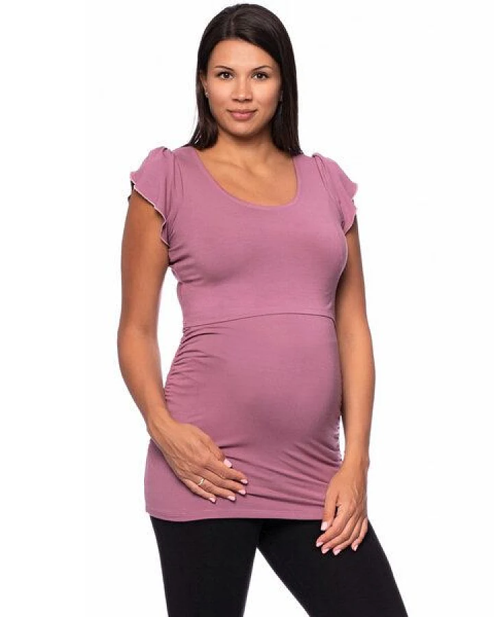 Milchshake 102 BASIC Umstands- und Stillshirt seitlich gerafft mit Schmetterlingsärmeln