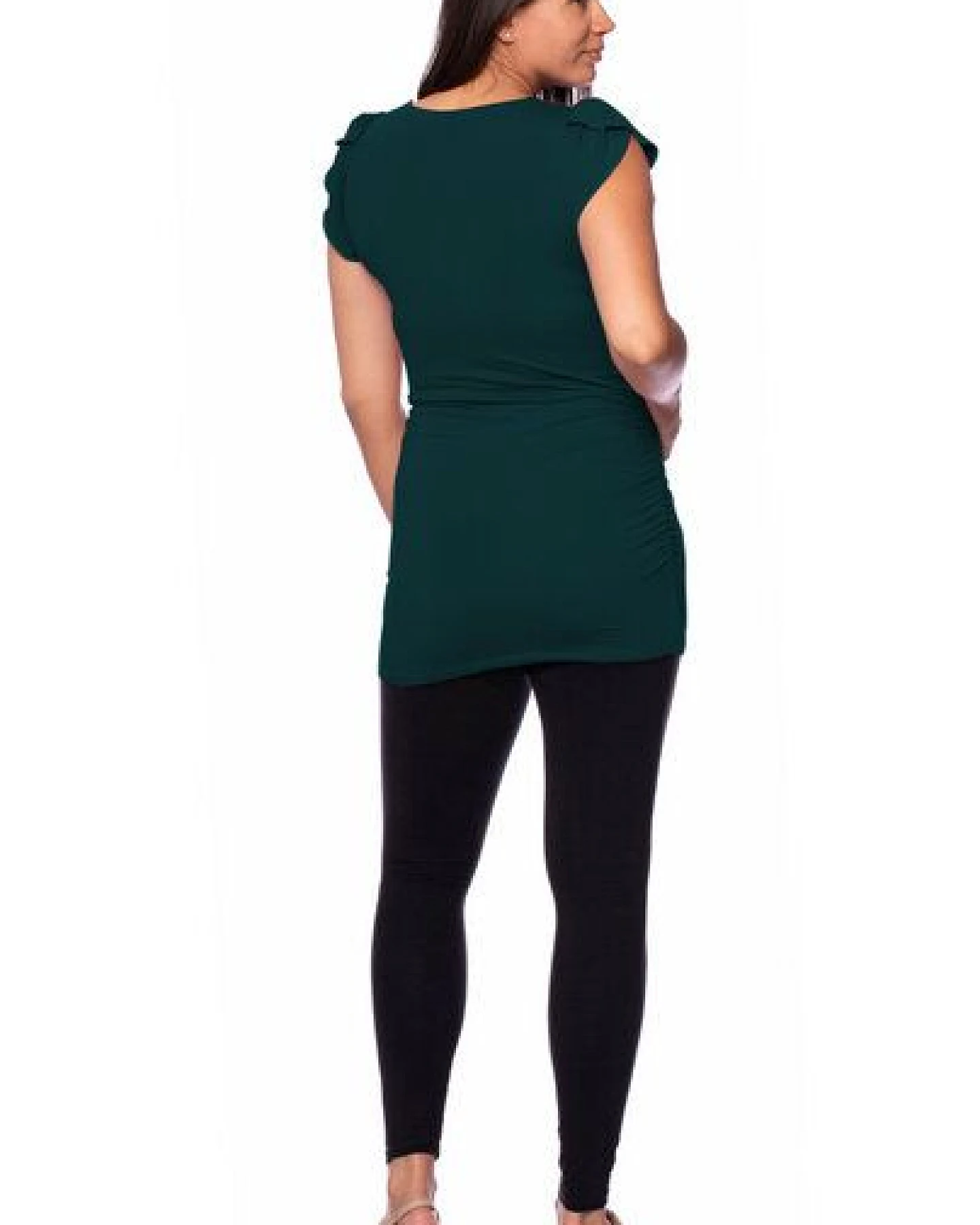 Milchshake 102 BASIC Umstands- und Stillshirt seitlich gerafft mit Schmetterlingsärmeln – Ansicht 2