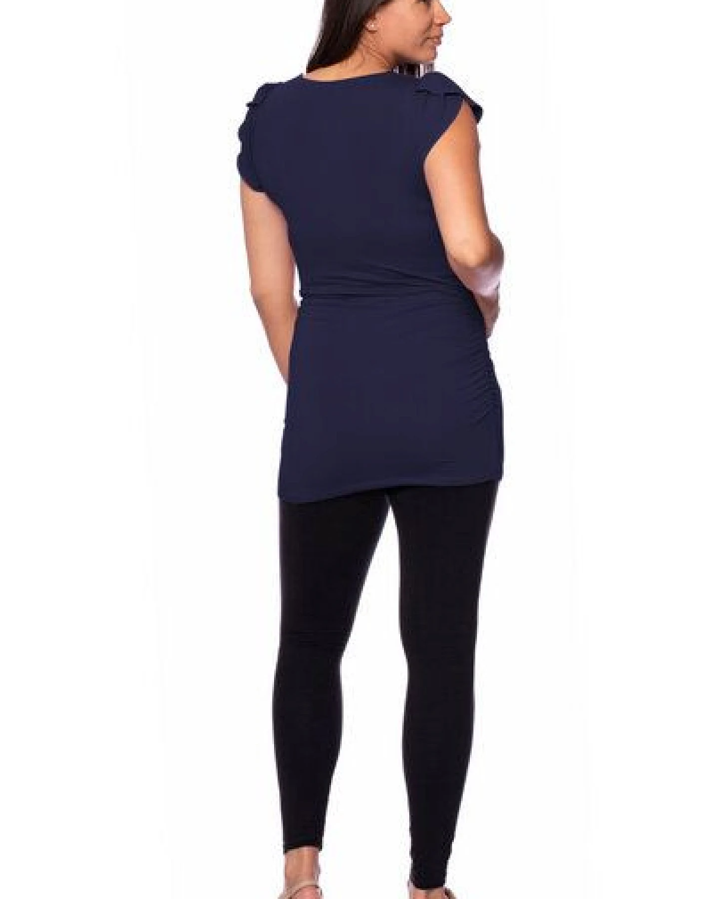 Milchshake 102 BASIC Umstands- und Stillshirt seitlich gerafft mit Schmetterlingsärmeln – Ansicht 2