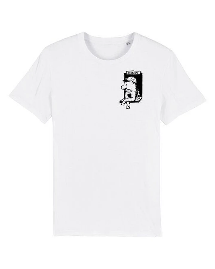 Husky-Bar mit Schnaps - Brust Motiv - päfjes Fair Wear Männer T-Shirt - White