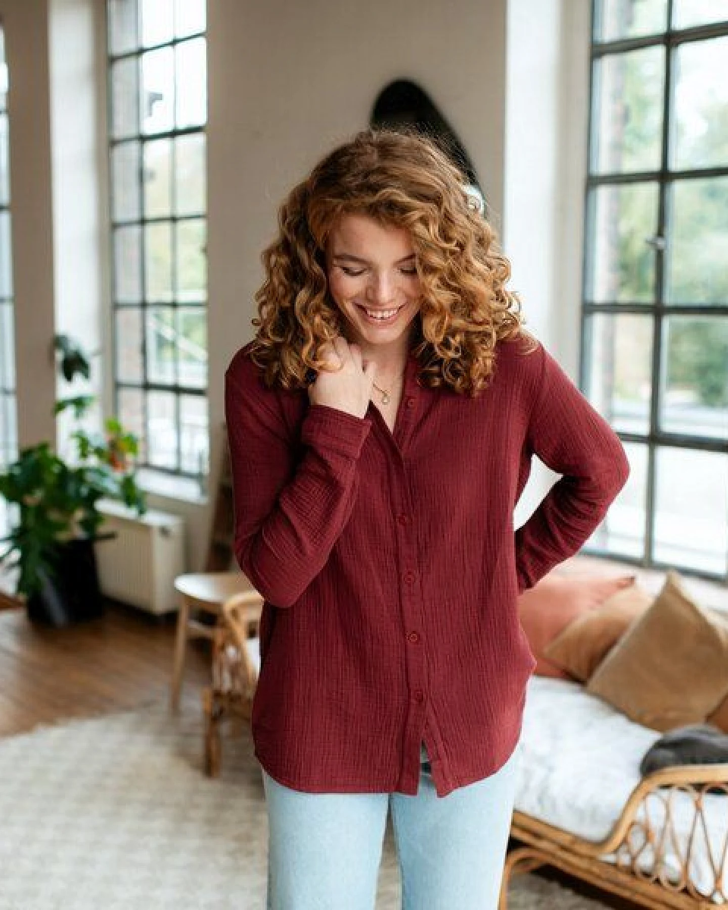 NORDLICHT Damen Musselin Bluse aus 100% Bio-Baumwolle FENJA – Ansicht 3