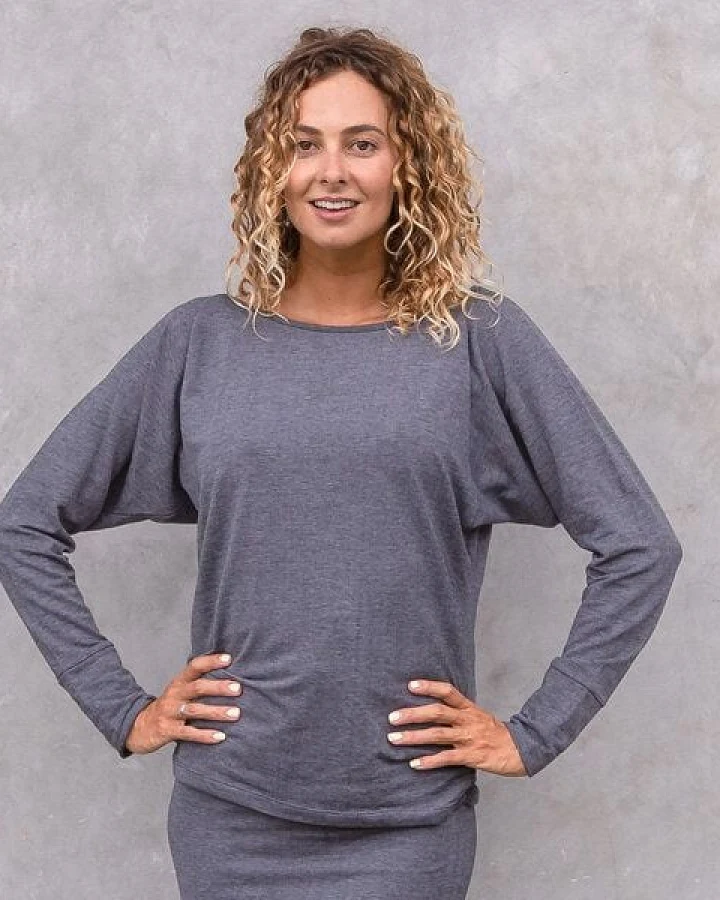 Jaya YANTI DENIM - Longsleeve aus melierter Bio-Baumwolle