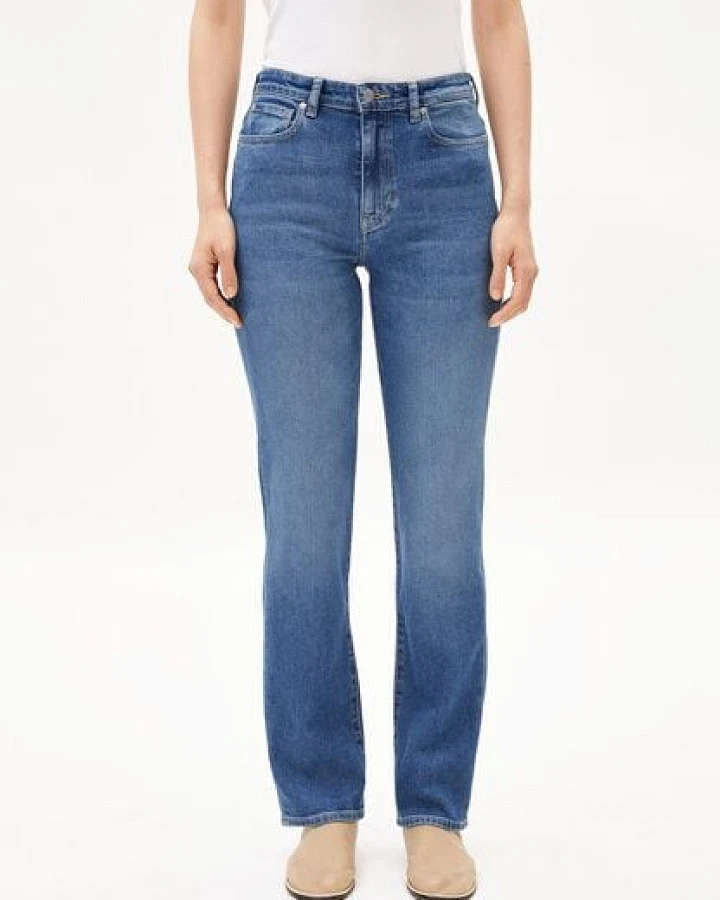 ARMEDANGELS CARENAA Damen Jeans Straight Leg Mid Waist Bio-Baumwoll Mix Comfort-Stretch