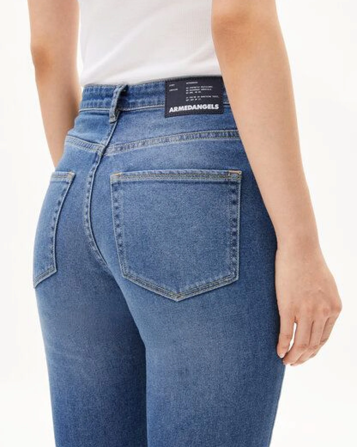 ARMEDANGELS CARENAA Damen Jeans Straight Leg Mid Waist Bio-Baumwoll Mix Comfort-Stretch – Ansicht 3