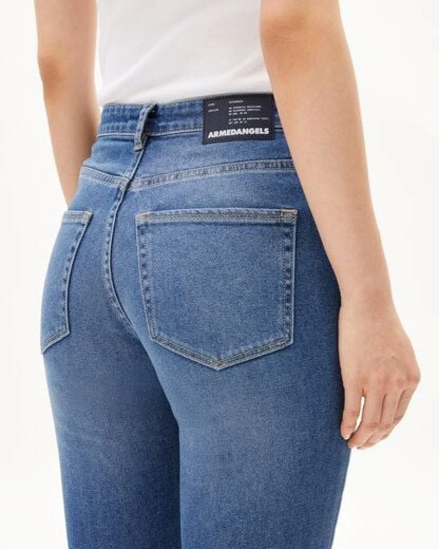ARMEDANGELS CARENAA Damen Jeans Straight Leg Mid Waist Bio-Baumwoll Mix Comfort-Stretch – Ansicht 3