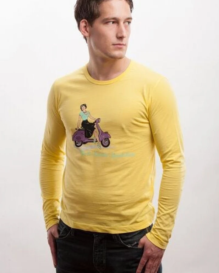108 Degrees E-Scooter Longsleeve gelb GOTS