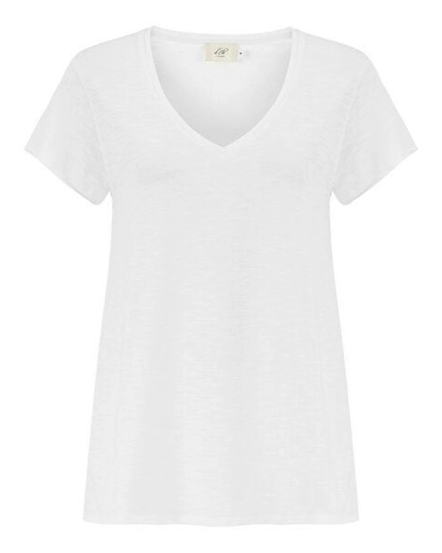 d'Els Rebecca Damen V-Neck Kurzarm T-Shirt aus Flame Bio Baumwolle – Ansicht 4