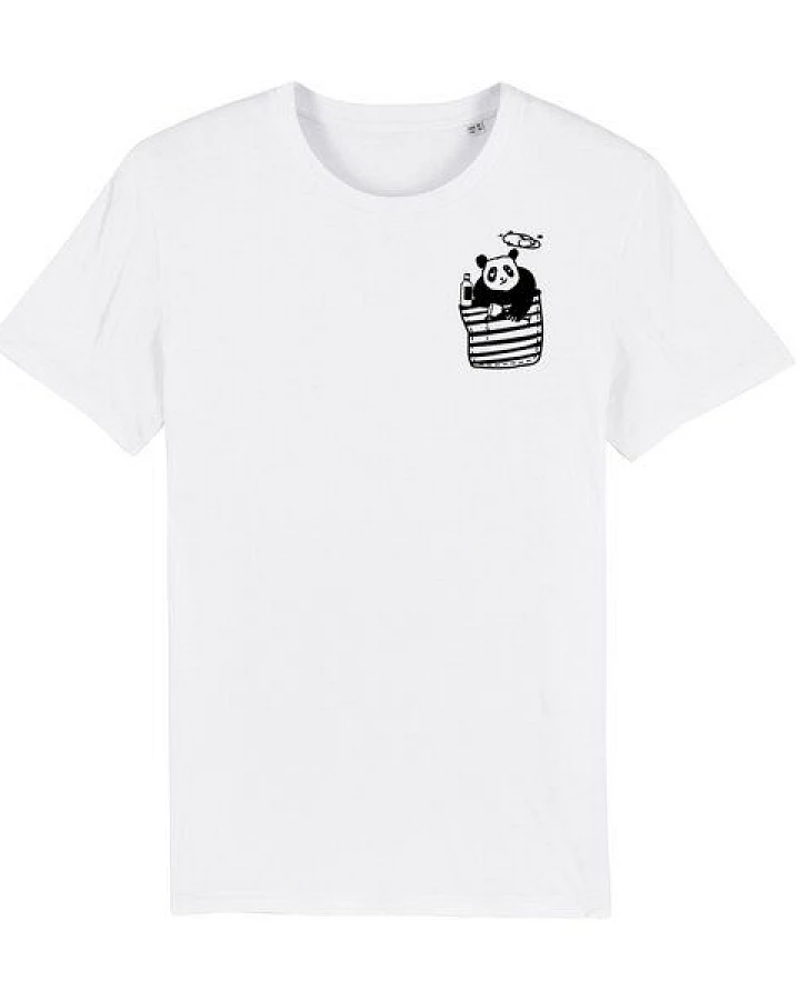 Pingzi Panda - Brust Motiv - päfjes Fair Wear Männer T-Shirt - White