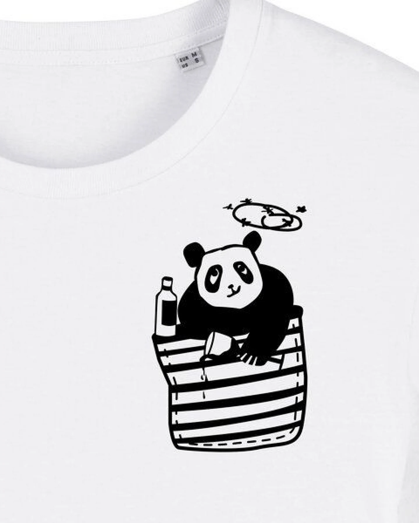 Pingzi Panda - Brust Motiv - päfjes Fair Wear Männer T-Shirt - White – Ansicht 2