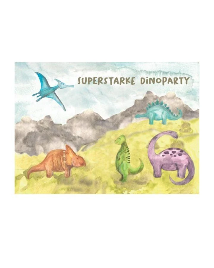 Fines Papeterie 5 Einladungen DINO * Kindergeburtstag * Einladungskarten Din A6 * Dinosaurier Party