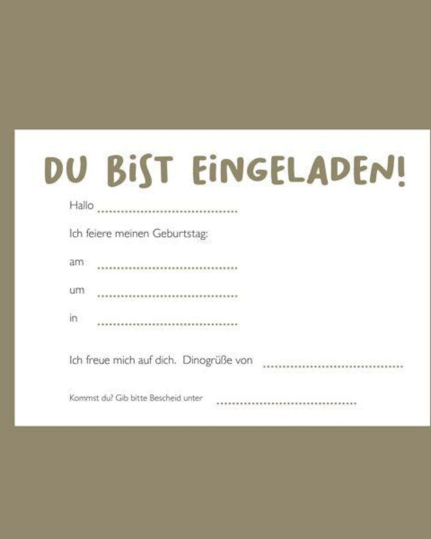 Fines Papeterie 5 Einladungen DINO * Kindergeburtstag * Einladungskarten Din A6 * Dinosaurier Party – Ansicht 3