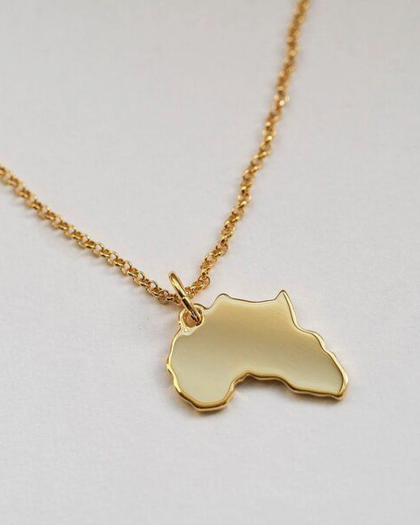 MOANINA Kette Afrika Kontinent - 925 Silber/18k Gold Vermeil - 3 Längen – Ansicht 2