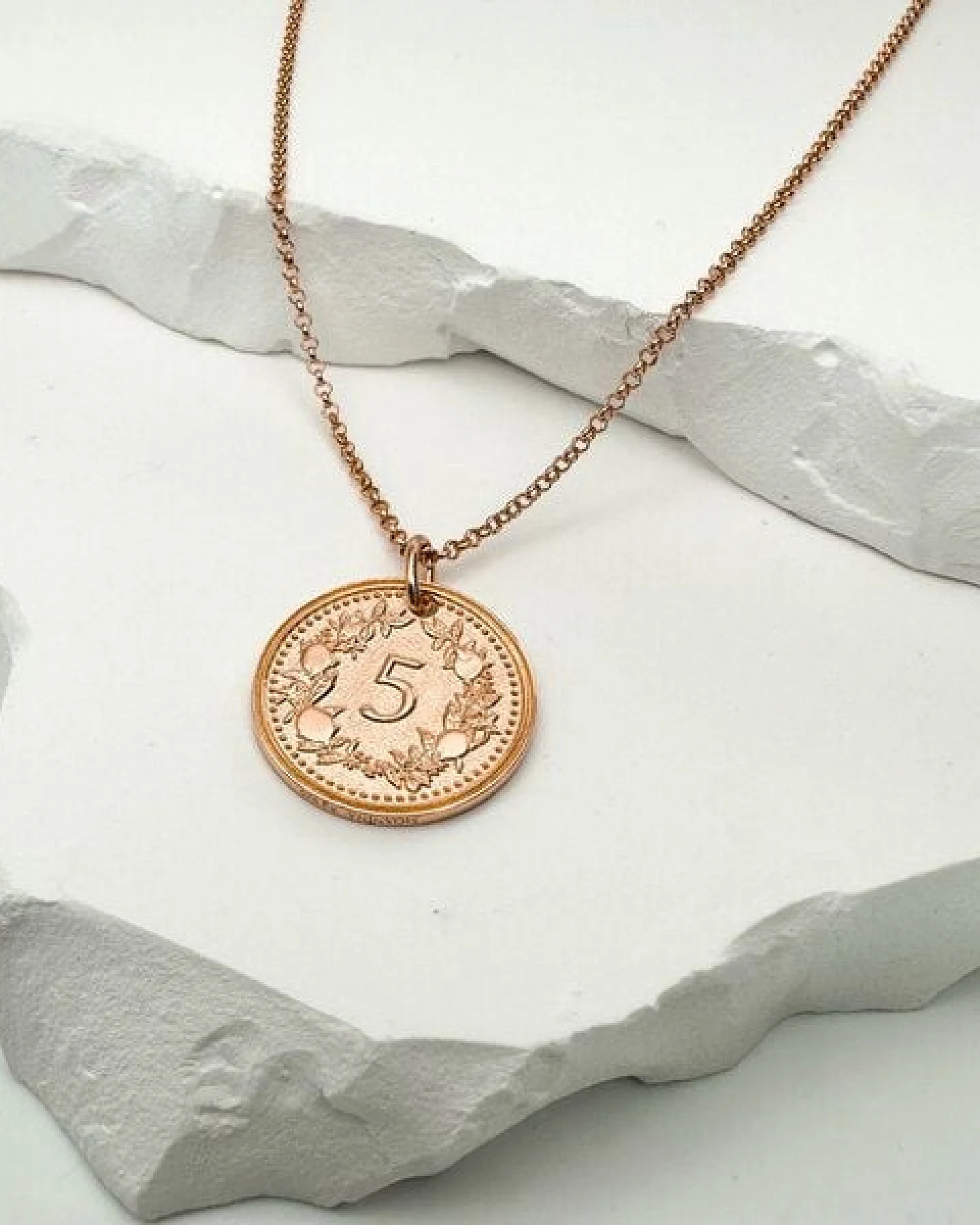 MOANINA Kette Münze Venezia - 925 Silber/18k Gold Vermeil - 3 Längen – Ansicht 3