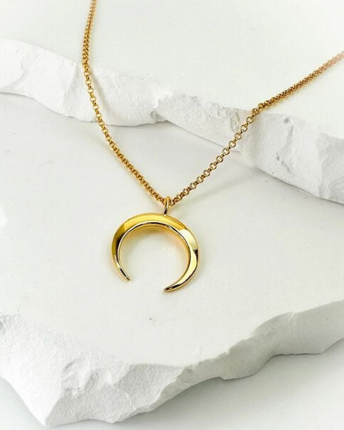MOANINA Kette Marrakesch Mond - 925 Silber/18k Gold Vermeil - 3 Längen – Ansicht 3