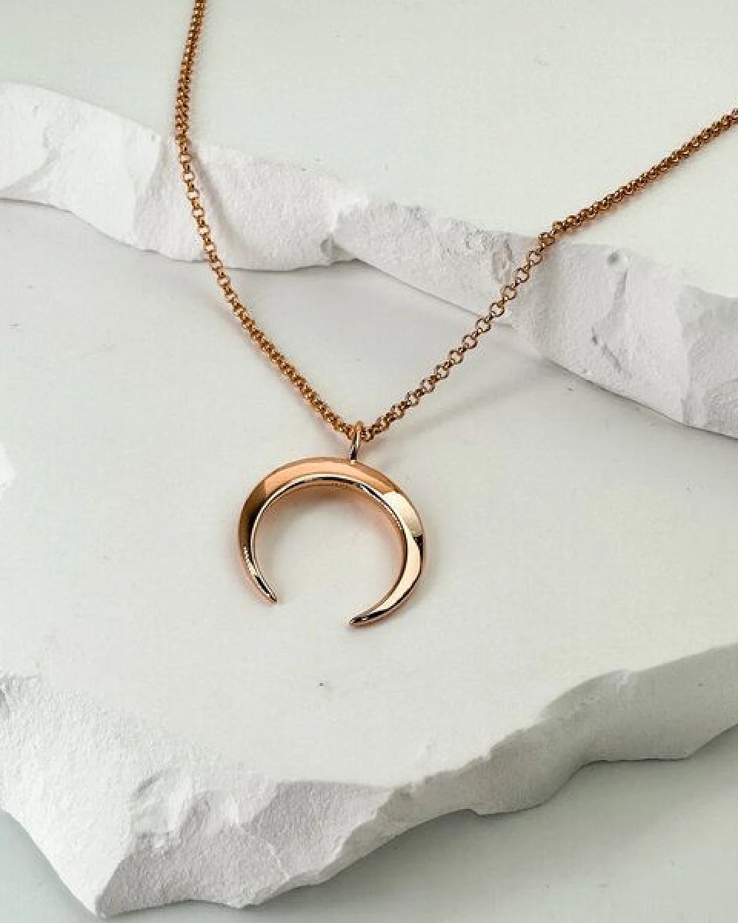 MOANINA Kette Marrakesch Mond - 925 Silber/18k Gold Vermeil - 3 Längen – Ansicht 2