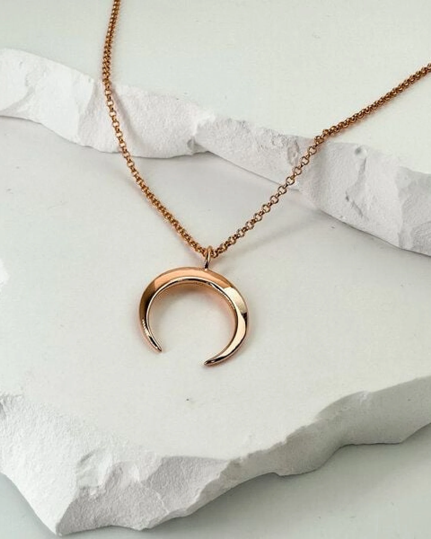 MOANINA Kette Marrakesch Mond - 925 Silber/18k Gold Vermeil - 3 Längen – Ansicht 2