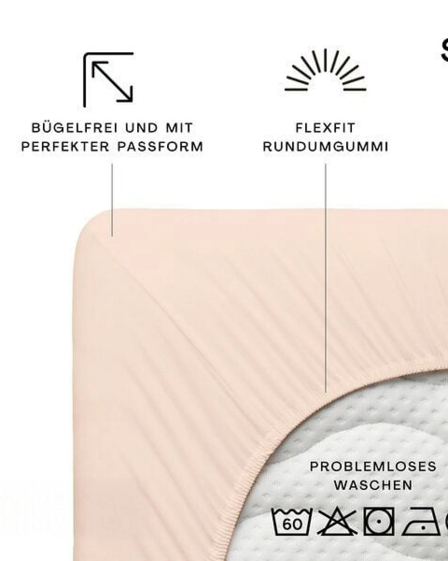 Schlafgut Spannbettlaken Premium - 95% Bio-Makobaumwolle, 5% Elasthan - Matratzenhöhe von 18-35cm – Ansicht 2