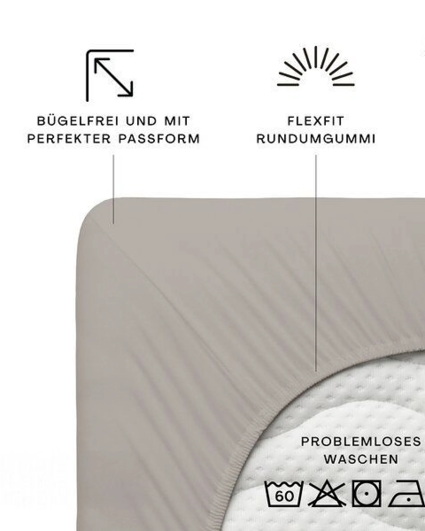 Schlafgut Spannbettlaken Premium - 95% Bio-Makobaumwolle, 5% Elasthan - Matratzenhöhe von 18-35cm – Ansicht 2