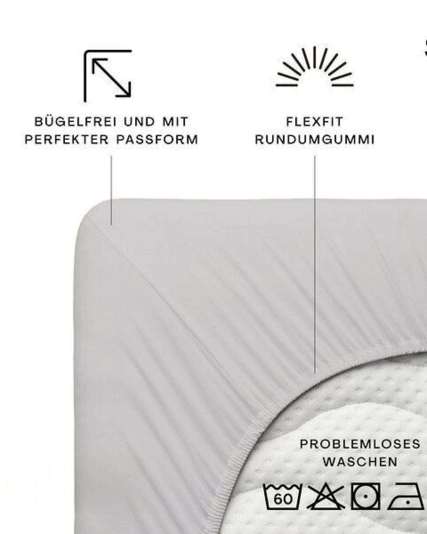Schlafgut Spannbettlaken Premium - 95% Bio-Makobaumwolle, 5% Elasthan - Matratzenhöhe von 18-35cm – Ansicht 2