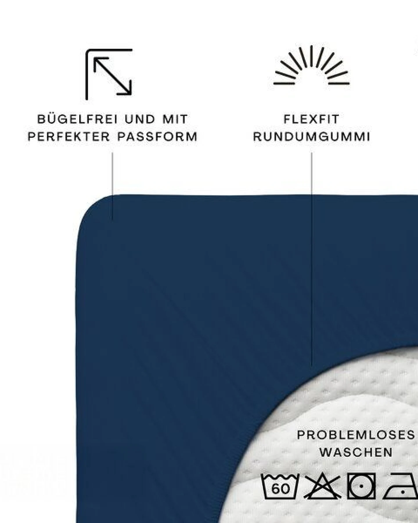 Schlafgut Spannbettlaken Premium - 95% Bio-Makobaumwolle, 5% Elasthan - Matratzenhöhe von 18-35cm – Ansicht 2