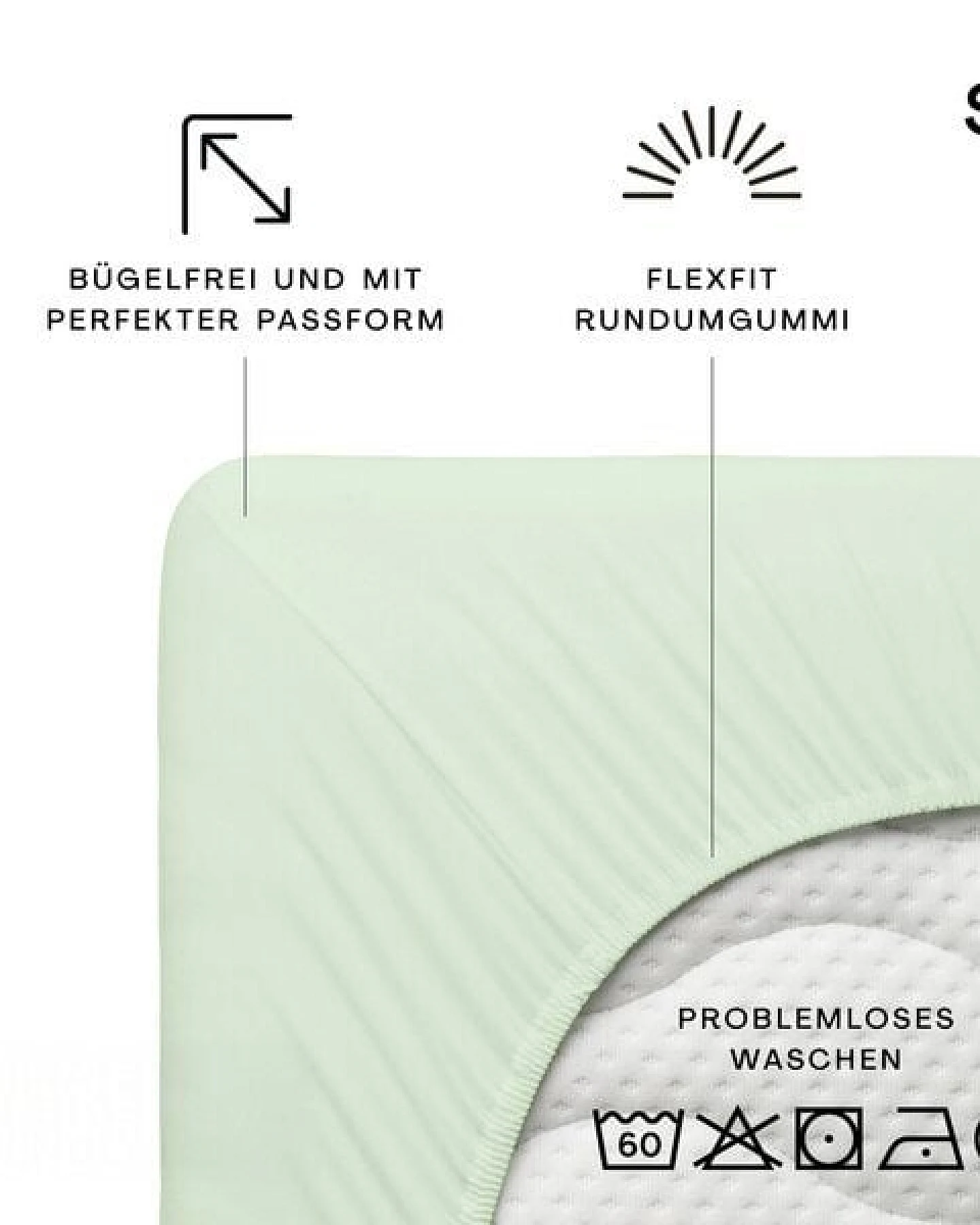 Schlafgut Spannbettlaken Premium - 95% Bio-Makobaumwolle, 5% Elasthan - Matratzenhöhe von 18-35cm – Ansicht 2