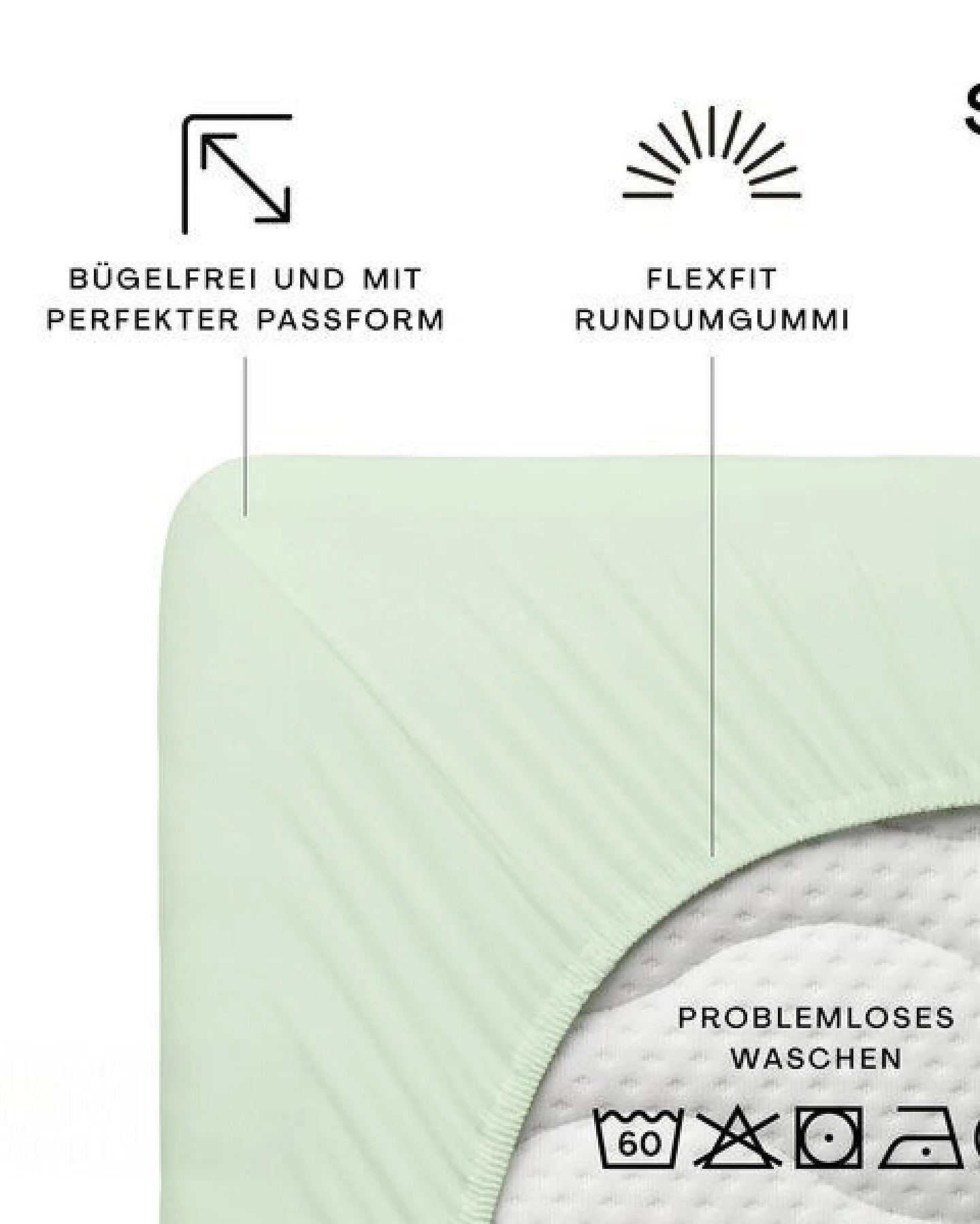 Schlafgut Spannbettlaken Premium - 95% Bio-Makobaumwolle, 5% Elasthan - Matratzenhöhe von 18-35cm – Ansicht 2