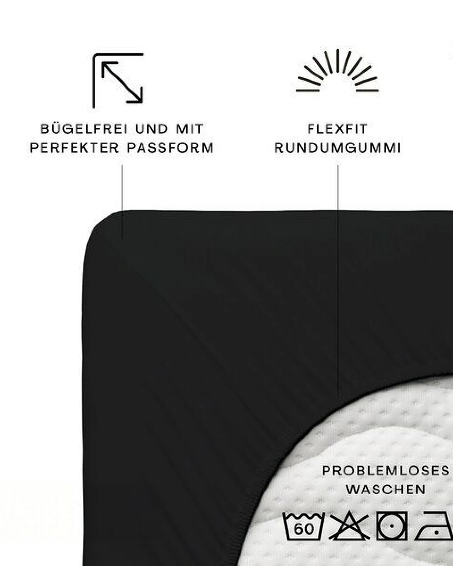 Schlafgut Spannbettlaken Premium - 95% Bio-Makobaumwolle, 5% Elasthan - Matratzenhöhe von 18-35cm – Ansicht 2