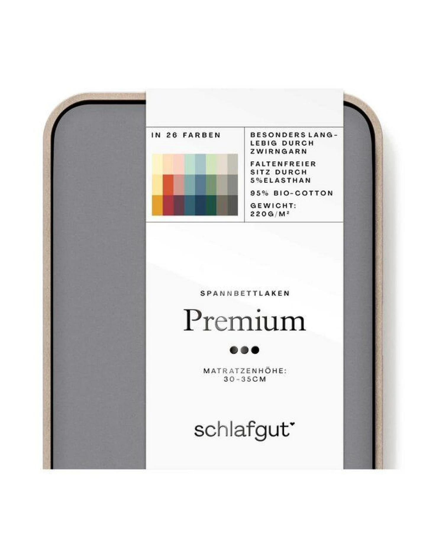Schlafgut Spannbettlaken Premium - 95% Bio-Makobaumwolle, 5% Elasthan - Matratzenhöhe von 18-35cm – Ansicht 3