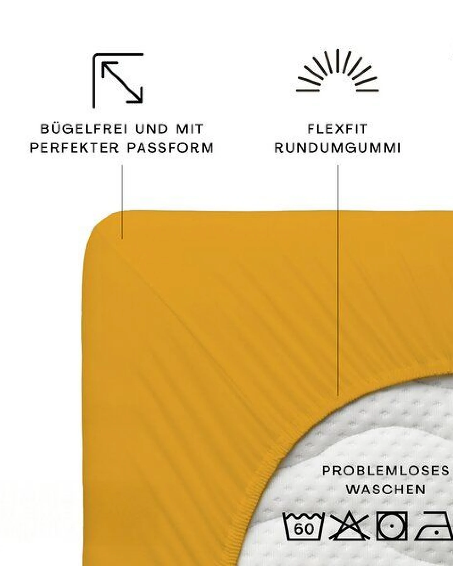 Schlafgut Spannbettlaken Premium - 95% Bio-Makobaumwolle, 5% Elasthan - Matratzenhöhe von 18-35cm – Ansicht 2