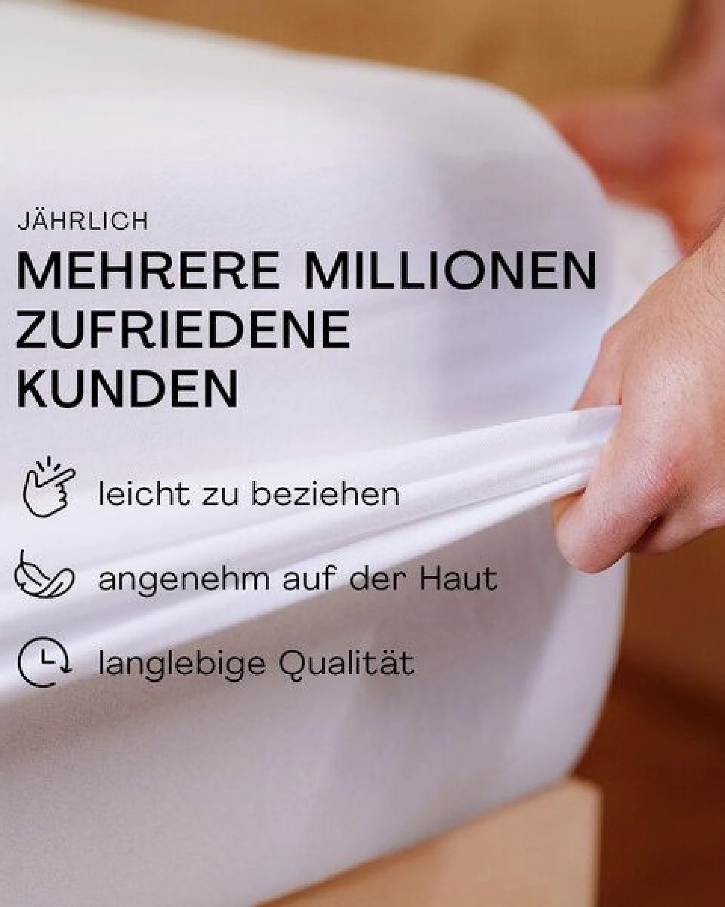 Schlafgut Spannbettlaken Premium - 95% Bio-Makobaumwolle, 5% Elasthan - Matratzenhöhe von 18-35cm – Ansicht 3