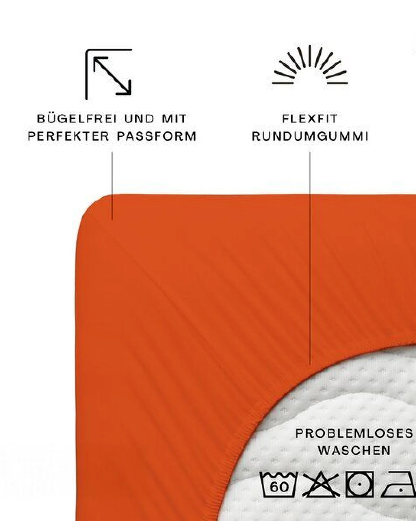 Schlafgut Spannbettlaken Premium - 95% Bio-Makobaumwolle, 5% Elasthan - Matratzenhöhe von 18-35cm – Ansicht 2