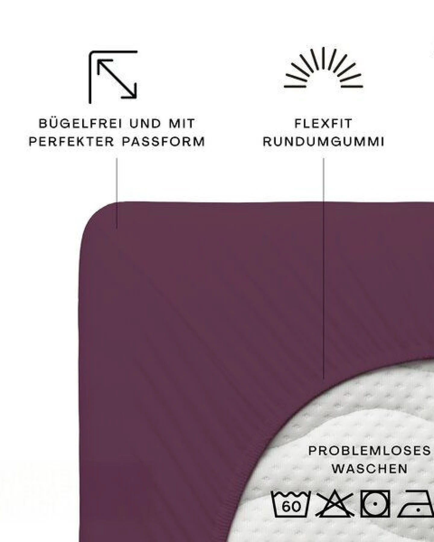 Schlafgut Spannbettlaken Premium - 95% Bio-Makobaumwolle, 5% Elasthan - Matratzenhöhe von 18-35cm – Ansicht 2