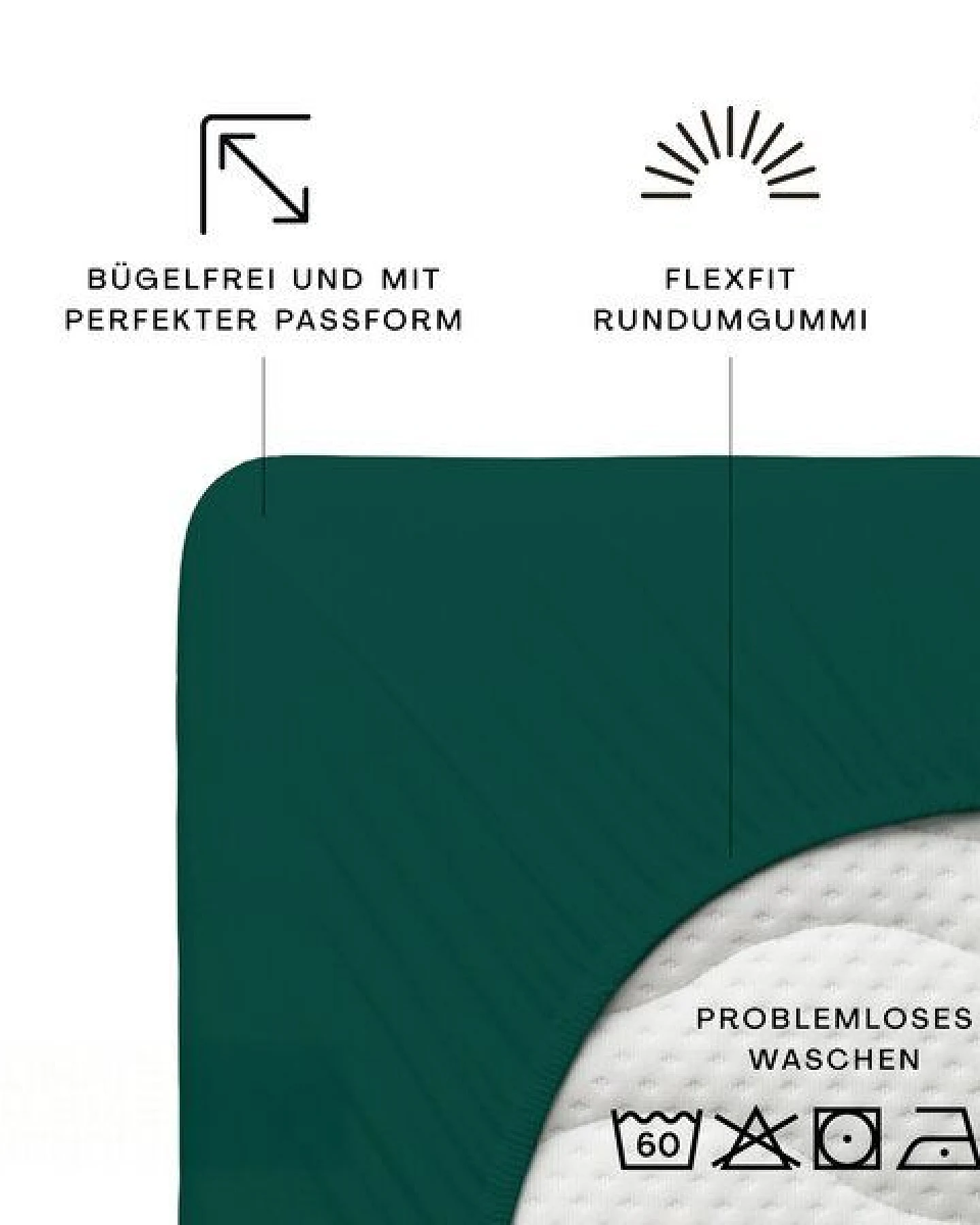Schlafgut Spannbettlaken Premium - 95% Bio-Makobaumwolle, 5% Elasthan - Matratzenhöhe von 18-35cm – Ansicht 2
