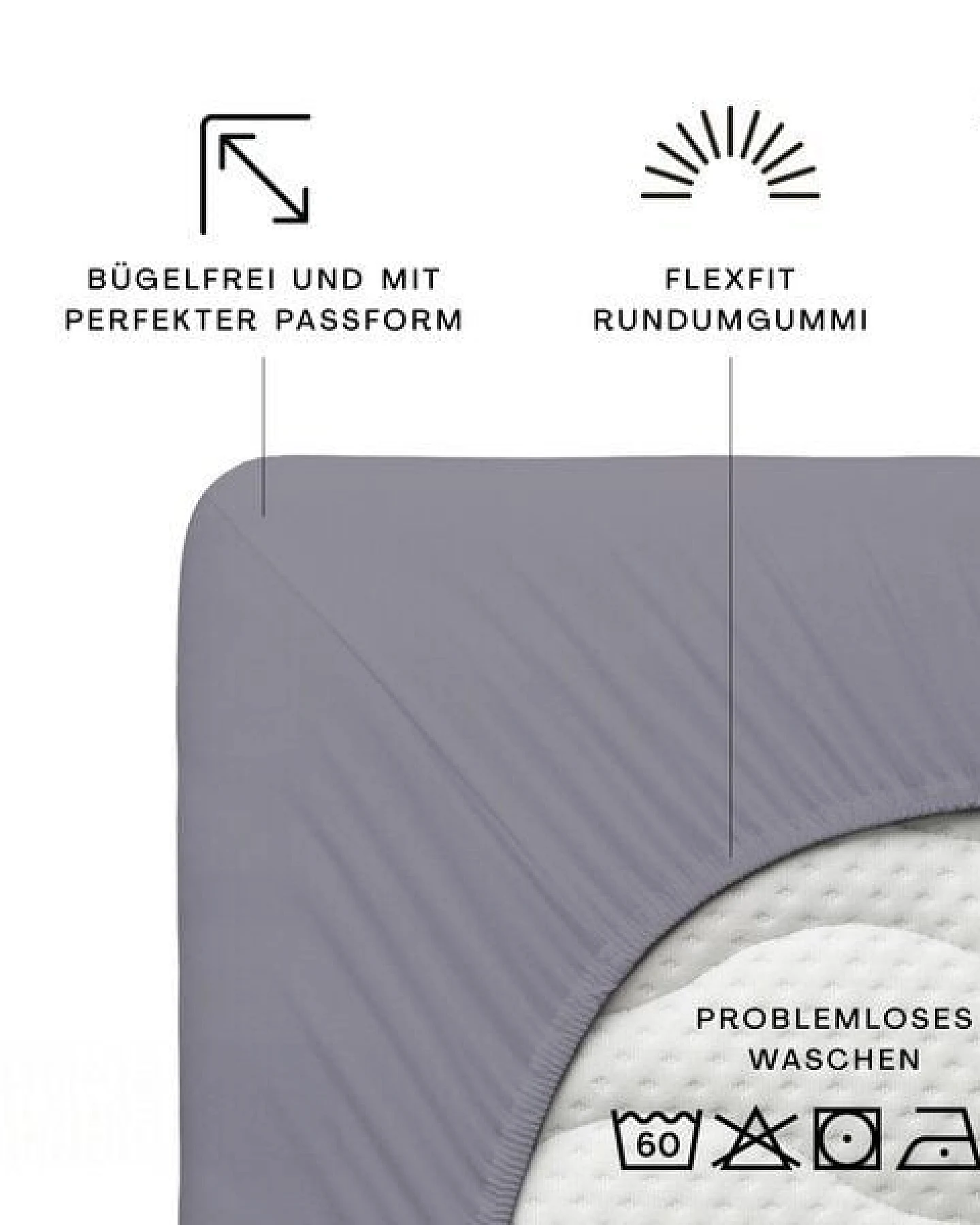 Schlafgut Spannbettlaken Premium - 95% Bio-Makobaumwolle, 5% Elasthan - Matratzenhöhe von 18-35cm – Ansicht 2
