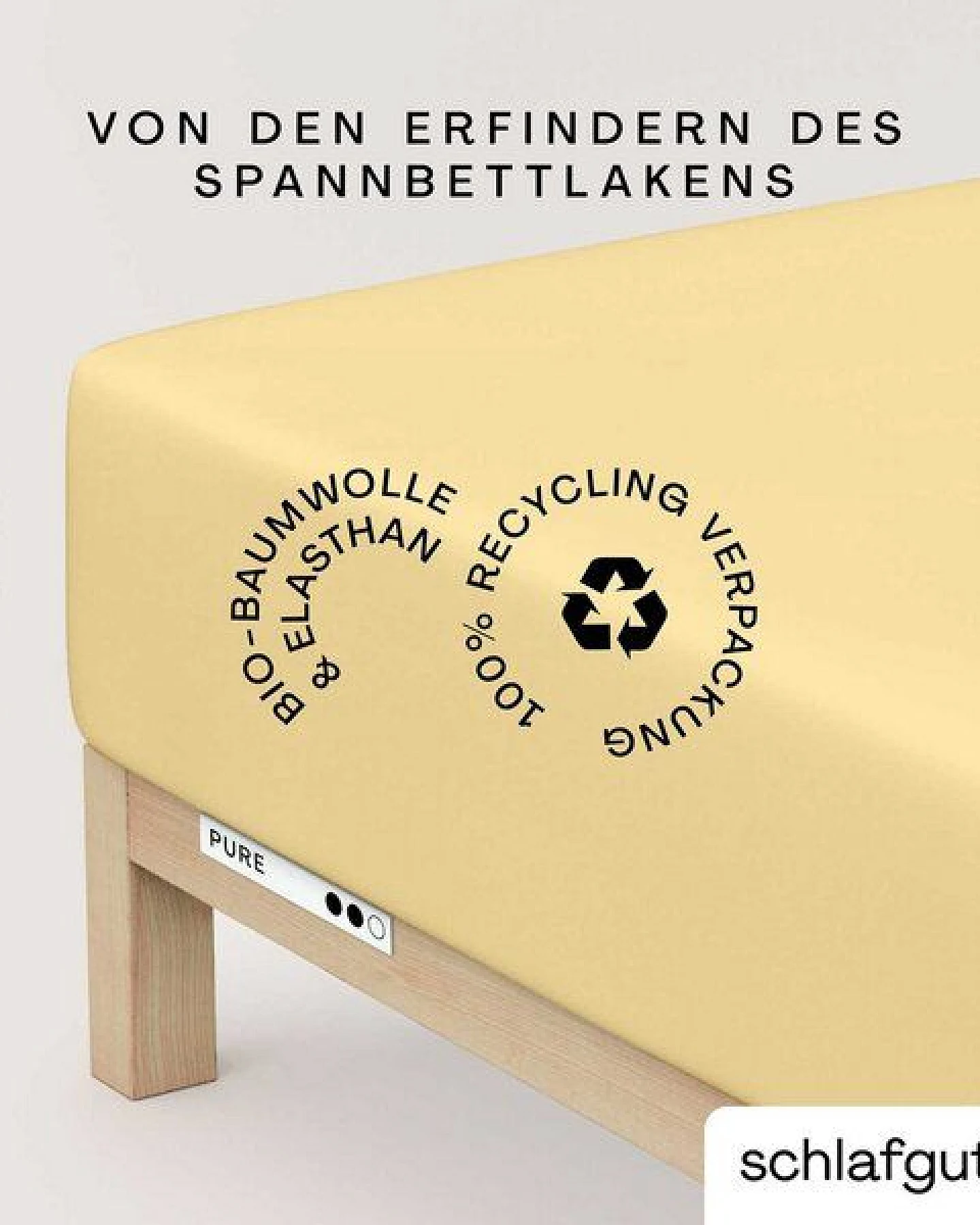 Schlafgut Boxspring Spannbettlaken Pure 95% Biobaumwolle, 5% Elasthan - Matratzenhöhe bis 40cm – Ansicht 3