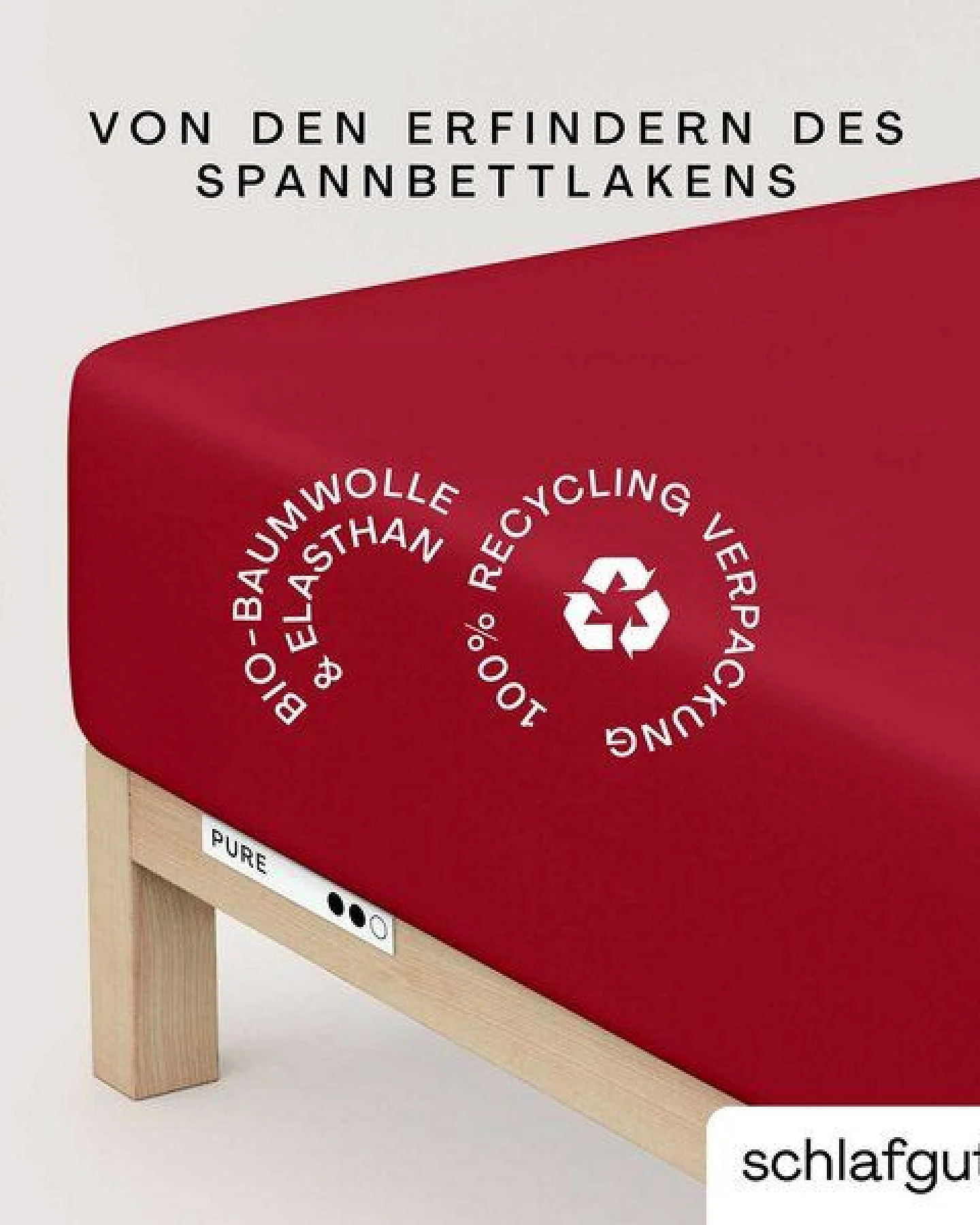 Schlafgut Boxspring Spannbettlaken Pure 95% Biobaumwolle, 5% Elasthan - Matratzenhöhe bis 40cm – Ansicht 3