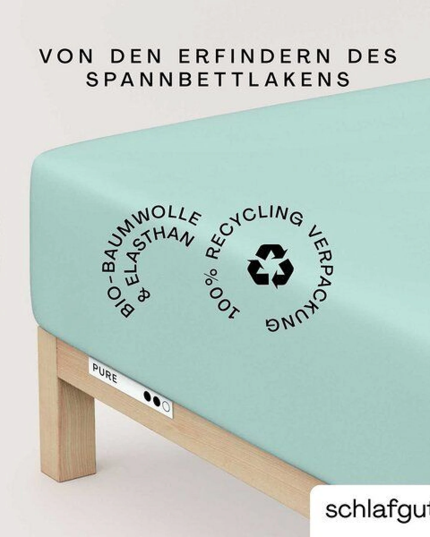 Schlafgut Boxspring Spannbettlaken Pure 95% Biobaumwolle, 5% Elasthan - Matratzenhöhe bis 40cm – Ansicht 3
