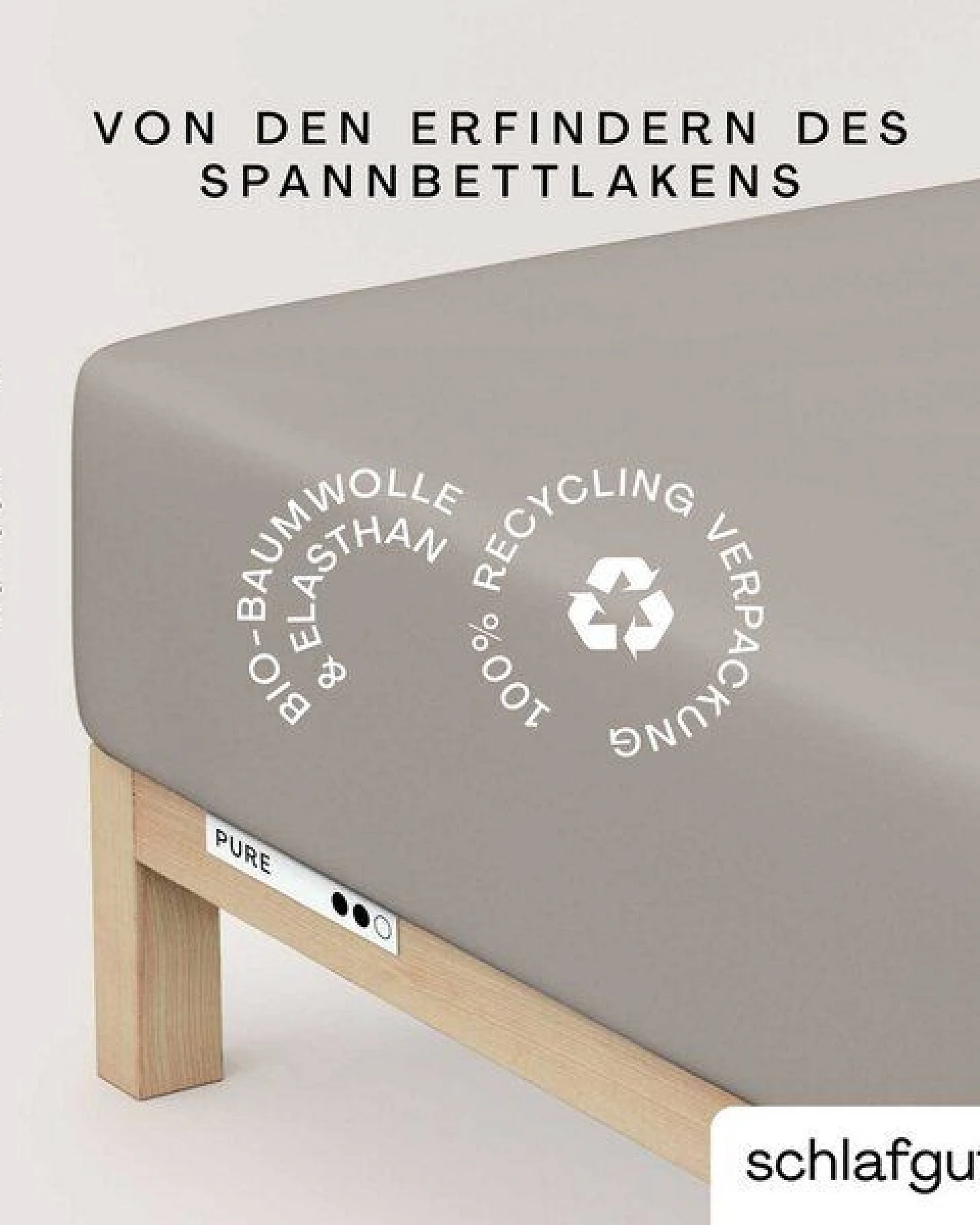 Schlafgut Boxspring Spannbettlaken Pure 95% Biobaumwolle, 5% Elasthan - Matratzenhöhe bis 40cm – Ansicht 3