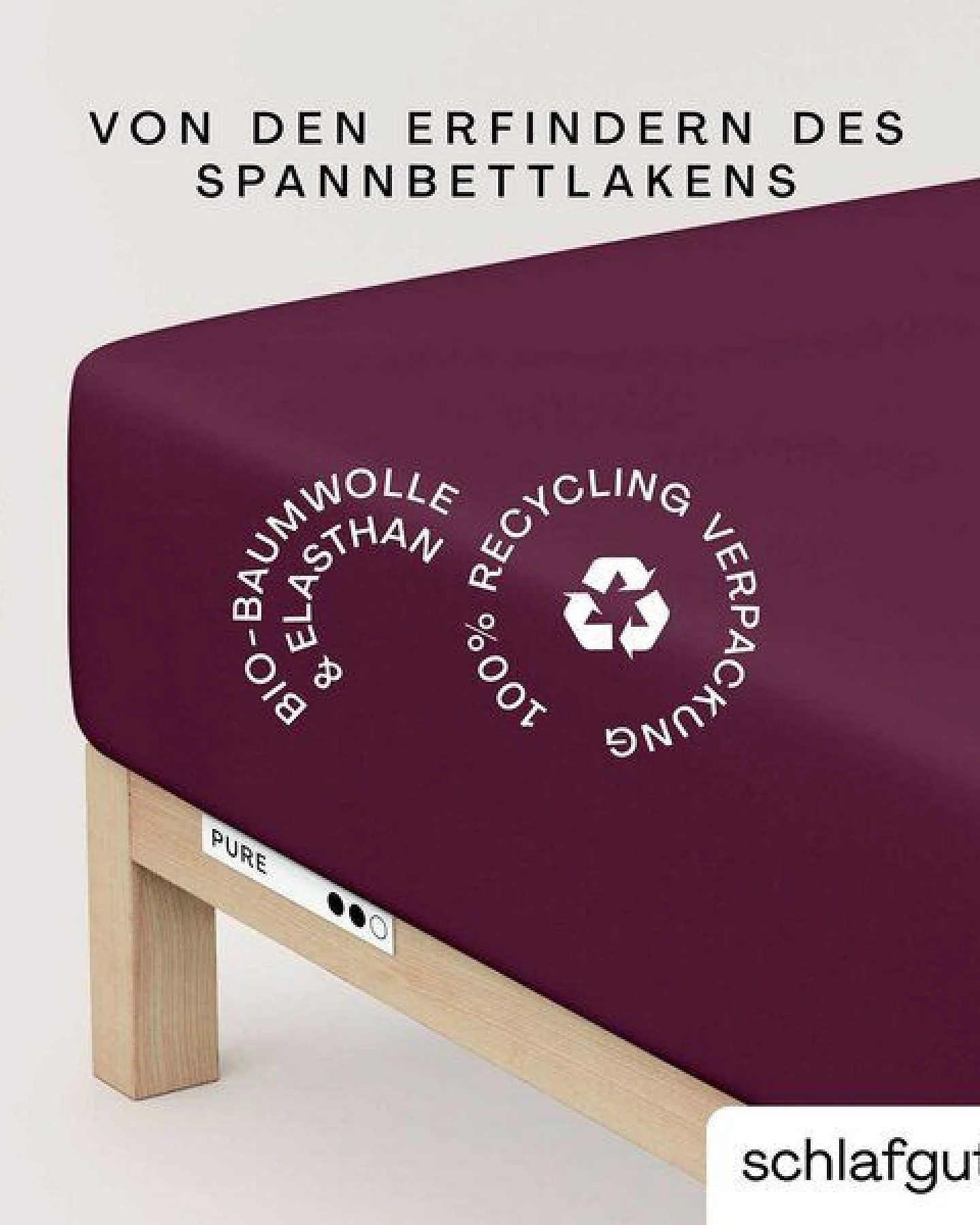 Schlafgut Boxspring Spannbettlaken Pure 95% Biobaumwolle, 5% Elasthan - Matratzenhöhe bis 40cm – Ansicht 3